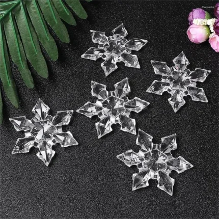 Decorations Christmas Pcs Pack For Home Snowflake Tree Ornaments Hanging Crystal Acrylic DIY Bead Curtain Decor