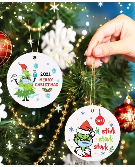 Sublimation Blan 3Inches Ornament Personalized Ceramic Handmade Ornaments Christmas Tree Decor For DIY 11.7 s