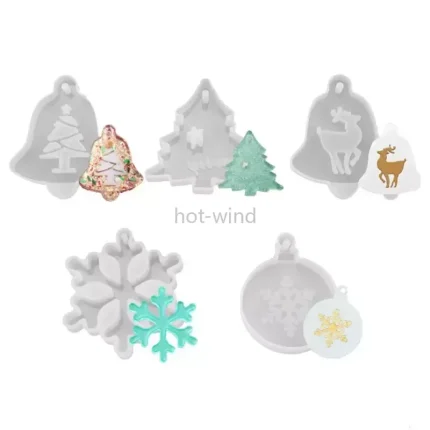 Christmas Decorations 3D Lovely Silicone Mold DIY Pendant Key Chain Making Mould Xmas Tree Snowflake Candles Gift Supplies EE
